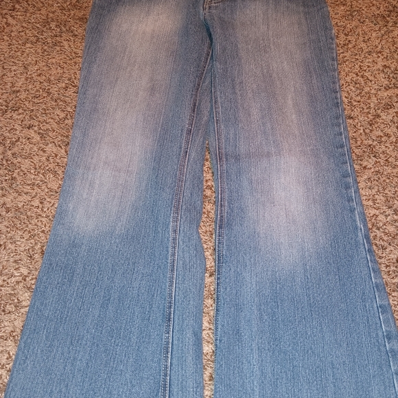 Vanilla Jeans Size 13 Bling Rhinestones and Lace Blue Denim Flare - Picture 9 of 9